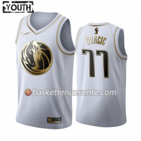 Maillot Basket Dallas Mavericks Luka Dončić 77 2019-20 Nike Blanc Golden Edition Swingman - Enfant